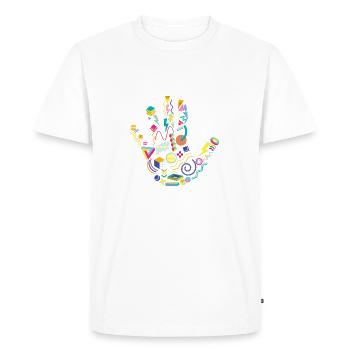 eighties hand - Men's Premium Organic T-Shirt - white - Front - Nico (187cm)