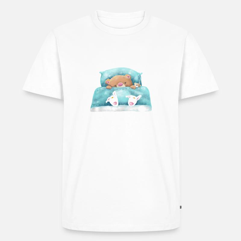 Teddybär Schläft - Männer Premium Bio T-Shirt - Weiß