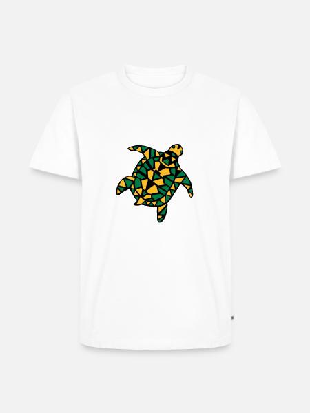 Schildkröte dreifarbig 2 - Männer Premium Bio T-Shirt - Weiß