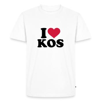 I love Kos - Men's Premium Organic T-Shirt - white - Front - Nico (187cm)