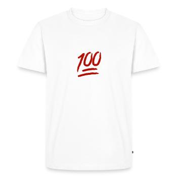 Emoji 100 - Men's Premium Organic T-Shirt - white - Front - Nico (187cm)