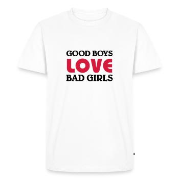 Good boys love bad girls - T-shirt Premium bio Homme - blanc - Devant - Nico (187cm)