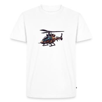 Hélicoptère / Hélicoptère / Vol / Aviation - T-shirt Premium bio Homme - blanc - Devant - Nico (187cm)