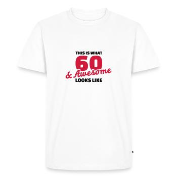 60 Birthday - Men's Premium Organic T-Shirt - white - Front - Nico (187cm)