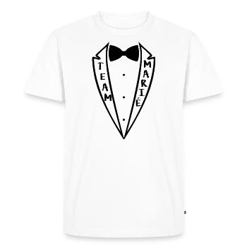 Married Team - Bow Tie Suit - Men's Premium Organic T-Shirt - white - Front - Nico (187cm)