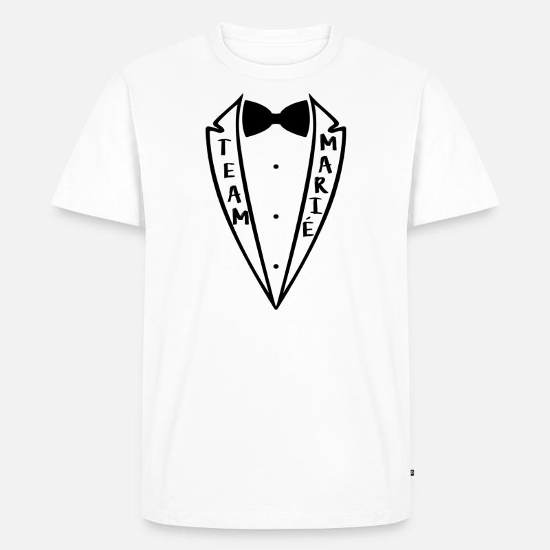 Married Team - Fliege Anzug - Männer Premium Bio T-Shirt - Weiß