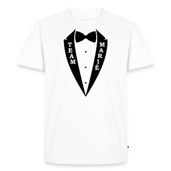 Married Team - Bow Tie Suit - Men's Premium Organic T-Shirt - white - Front - Nico (187cm)