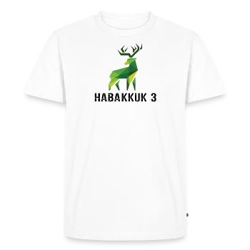 DLM HABAKKUK B1U - Men's Premium Organic T-Shirt - white - Front - Nico (187cm)
