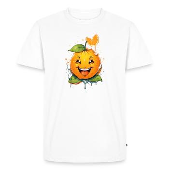 Motif orange éclatant « Juicy Joy » - T-shirt Premium bio Homme - blanc - Devant - Nico (187cm)
