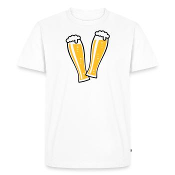 2 verres à bière de blé toast (bière de blé / 3C) - T-shirt Premium bio Homme - blanc - Devant - Nico (187cm)