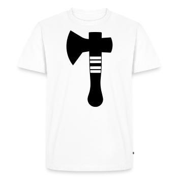 axe - Men's Premium Organic T-Shirt - white - Front - Nico (187cm)