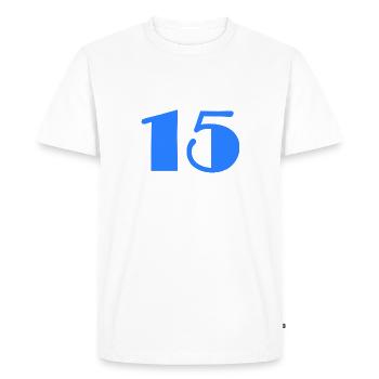 15. 15 YEARS. 15th ANNIVERSARY. BIRTHDAY 15 YEARS. - Men's Premium Organic T-Shirt - white - Front - Nico (187cm)