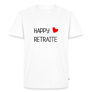 retirement. HAPPY RETIREMENT. HAPPY RETIREMENT - Men's Premium Organic T-Shirt - white - Front - Nico (187cm)