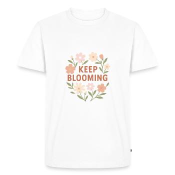 Keep Blooming - Men's Premium Organic T-Shirt - white - Front - Nico (187cm)