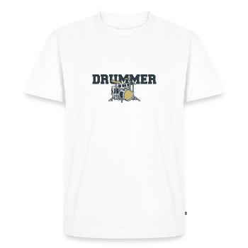 Drummer Drums - Men's Premium Organic T-Shirt - white - Front - Nico (187cm)