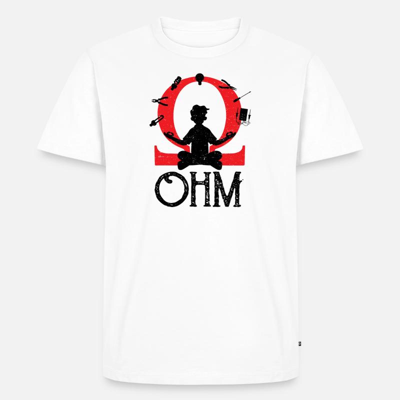 Ohm Meditating - Elektriker - Männer Premium Bio T-Shirt - Weiß