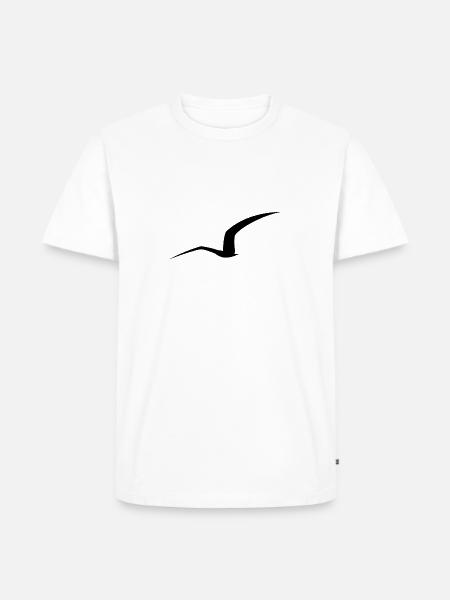 Möwe Silhouette - Männer Premium Bio T-Shirt - Weiß