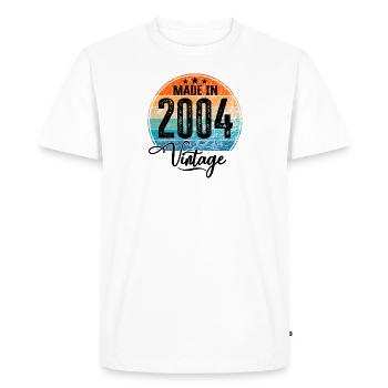 Vintage Fabriqué en 2004 Année de naissance 2004 Anniversaire - T-shirt Premium bio Homme - blanc - Devant - Nico (187cm)