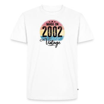 Vintage Fabriqué en 2002 Année de naissance 2002 Anniversaire - T-shirt Premium bio Homme - blanc - Devant - Nico (187cm)