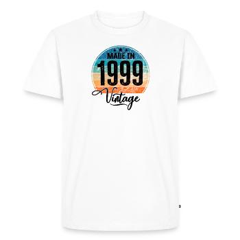 Vintage Fabriqué en 1999 Année de naissance 1999 Anniversaire - T-shirt Premium bio Homme - blanc - Devant - Nico (187cm)