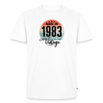 Vintage Fabriqué en 1983 Année de naissance 1983 Anniversaire - T-shirt Premium bio Homme - blanc - Devant - Nico (187cm)