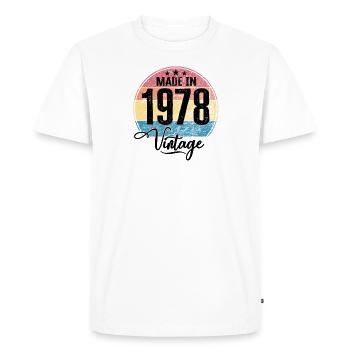 Vintage Fabriqué en 1978 Année de naissance 1978 Anniversaire - T-shirt Premium bio Homme - blanc - Devant - Nico (187cm)