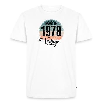 Vintage Fabriqué en 1978 Année de naissance 1978 Anniversaire - T-shirt Premium bio Homme - blanc - Devant - Nico (187cm)