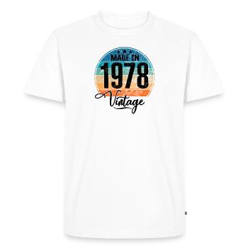Millésime Fabriqué en 1978 Année de naissance 1978 Anniversaire - T-shirt Premium bio Homme - blanc - Devant - Nico (187cm)