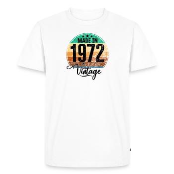 Millésime fabriqué en 1972 Année de naissance 1972 Anniversaire - T-shirt Premium bio Homme - blanc - Devant - Nico (187cm)