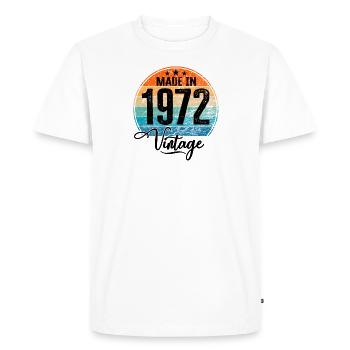 Millésime fabriqué en 1972 Année de naissance 1972 Anniversaire - T-shirt Premium bio Homme - blanc - Devant - Nico (187cm)