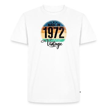 Millésime fabriqué en 1972 Année de naissance 1972 Anniversaire - T-shirt Premium bio Homme - blanc - Devant - Nico (187cm)