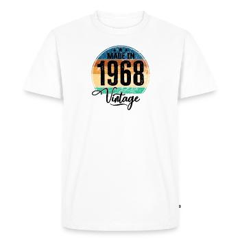 Vintage Fabriqué en 1968 Année de naissance 1968 Anniversaire - T-shirt Premium bio Homme - blanc - Devant - Nico (187cm)