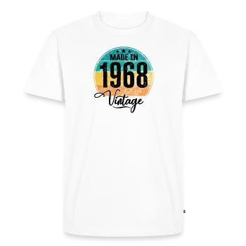 Millésime Fabriqué en 1968 Année de naissance 1968 Anniversaire - T-shirt Premium bio Homme - blanc - Devant - Nico (187cm)