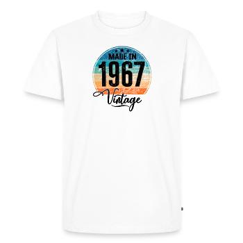 Millésime fabriqué en 1967 Année de naissance 1967 Anniversaire - T-shirt Premium bio Homme - blanc - Devant - Nico (187cm)