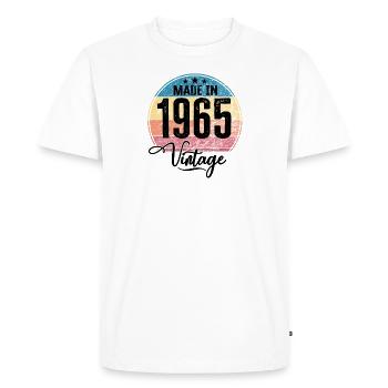 Millésime Fabriqué en 1965 Année de naissance 1965 Anniversaire - T-shirt Premium bio Homme - blanc - Devant - Nico (187cm)