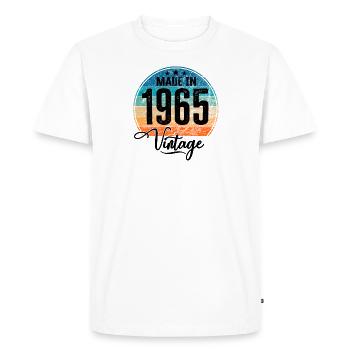 Millésime Fabriqué en 1965 Année de naissance 1965 Anniversaire - T-shirt Premium bio Homme - blanc - Devant - Nico (187cm)
