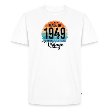 Millésime fabriqué en 1949 Année de naissance 1949 Anniversaire - T-shirt Premium bio Homme - blanc - Devant - Nico (187cm)