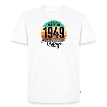 Millésime fabriqué en 1949 Année de naissance 1949 Anniversaire - T-shirt Premium bio Homme - blanc - Devant - Nico (187cm)
