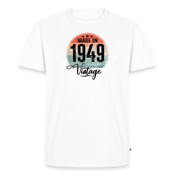 Millésime fabriqué en 1949 Année de naissance 1949 Anniversaire - T-shirt Premium bio Homme - blanc - Devant - Nico (187cm)