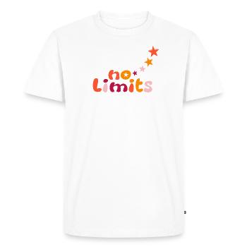 Pas de limites en jaune, orange, rouge - T-shirt Premium bio Homme - blanc - Devant - Nico (187cm)