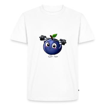 Exercising Blueberry - Men's Premium Organic T-Shirt - white - Front - Nico (187cm)