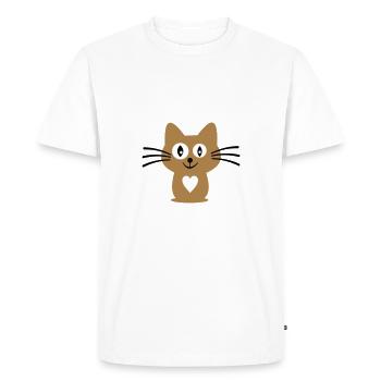 chat - T-shirt Premium bio Homme - blanc - Devant - Nico (187cm)