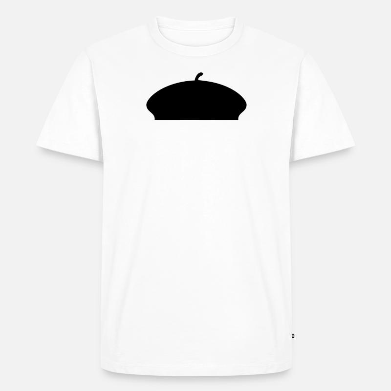 Französisch-Barett-Hut - Männer Premium Bio T-Shirt - Weiß