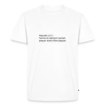 Plaquiste définition - T-shirt Premium bio Homme - blanc - Devant - Nico (187cm)