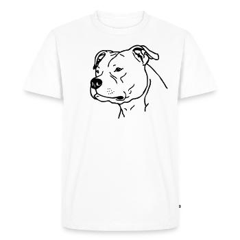american_stafford_1 - T-shirt Premium bio Homme - blanc - Devant - Nico (187cm)