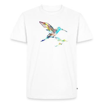 colibri, graffiti, peinture, oiseau, peinture, - T-shirt Premium bio Homme - blanc - Devant - Nico (187cm)