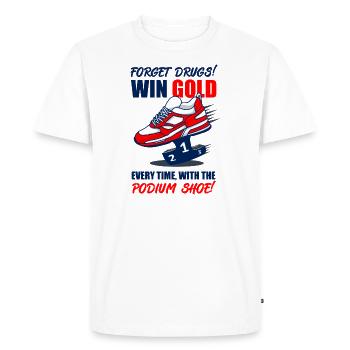Win Gold Every Time - Men's Premium Organic T-Shirt - white - Front - Nico (187cm)