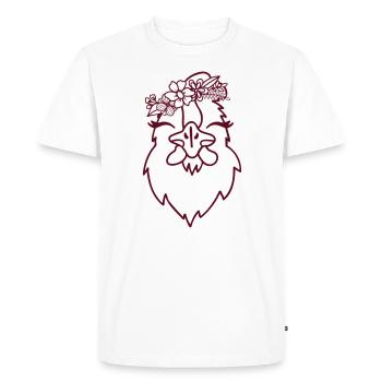 blumiges Huhn - Männer Premium Bio T-Shirt - Weiß - Vorne - Nico (187cm)