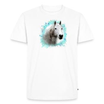 horse,mold,graffiti,painting,white horse, - Men's Premium Organic T-Shirt - white - Front - Nico (187cm)