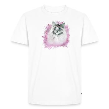 chat persan, chat siamois, chat, chat blanc, graffiti - T-shirt Premium bio Homme - blanc - Devant - Nico (187cm)